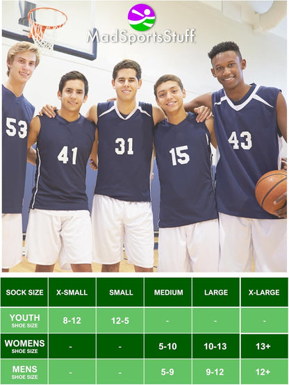 Basketball Socks for Boys, Girls, Men, Women- Athletic Crew Socks - Youth and Adult Sizes -Made in the USA